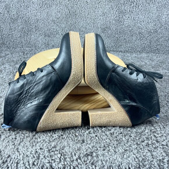GAP San Francisco Boots Womens Size 10 Black Leather Crepe Sole Chunky Platform - Picture 6 of 9